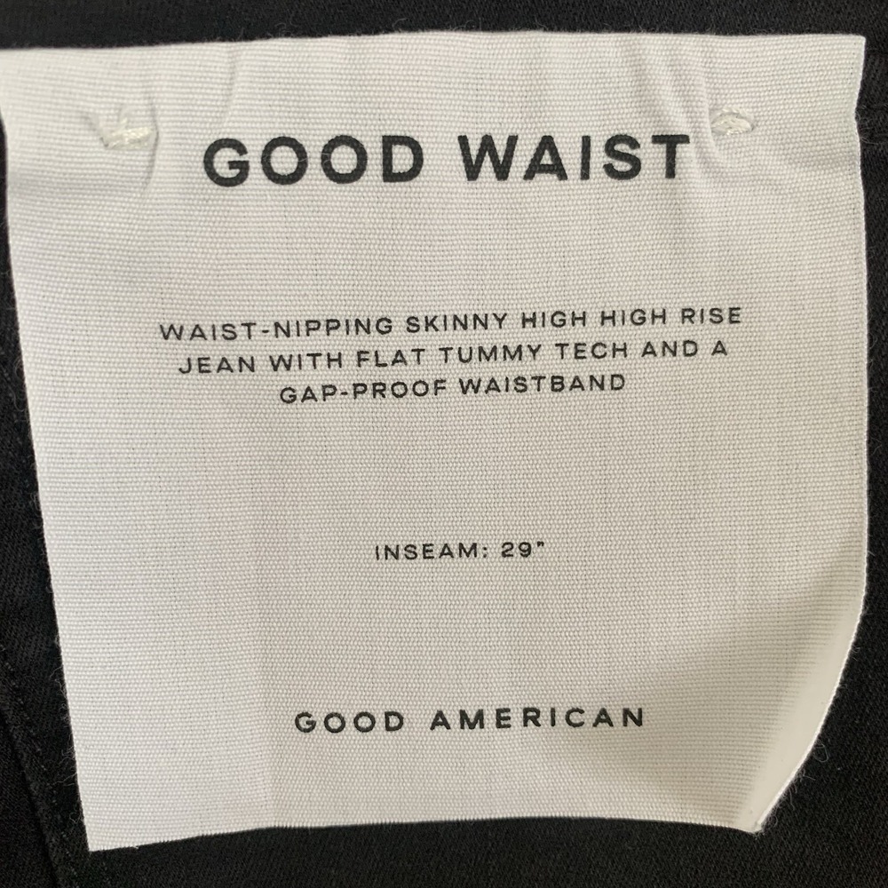 Good American Black High Button Fly Skinny Black GWEB961TNA Ankle 14/32 - Picture 5 of 7